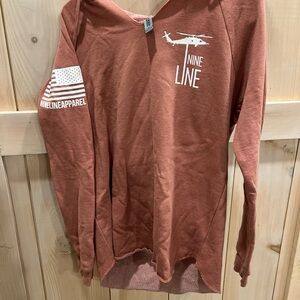 Nine line light pink hoodie